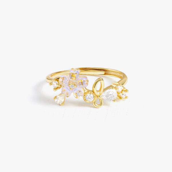 Aurora Flower Dainty Engagement Ring | Gift Idea