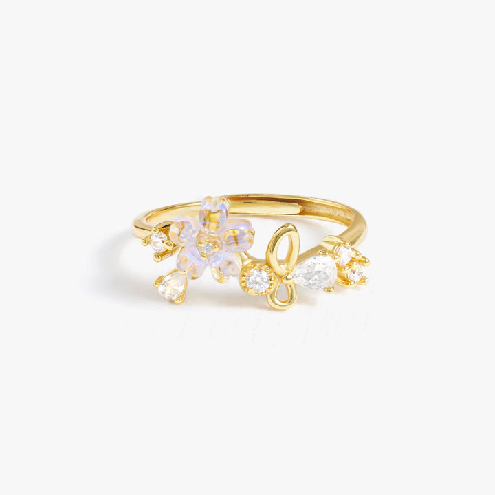 Aurora Flower Dainty Engagement Ring | Gift Idea