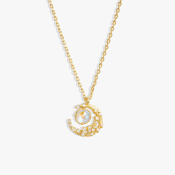 Aurora Moon Pendant Necklace | Christmas Gift