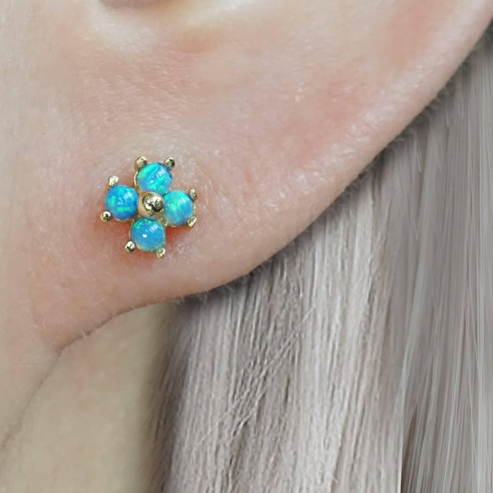Blue Opal Stud Earrings - EricaJewels