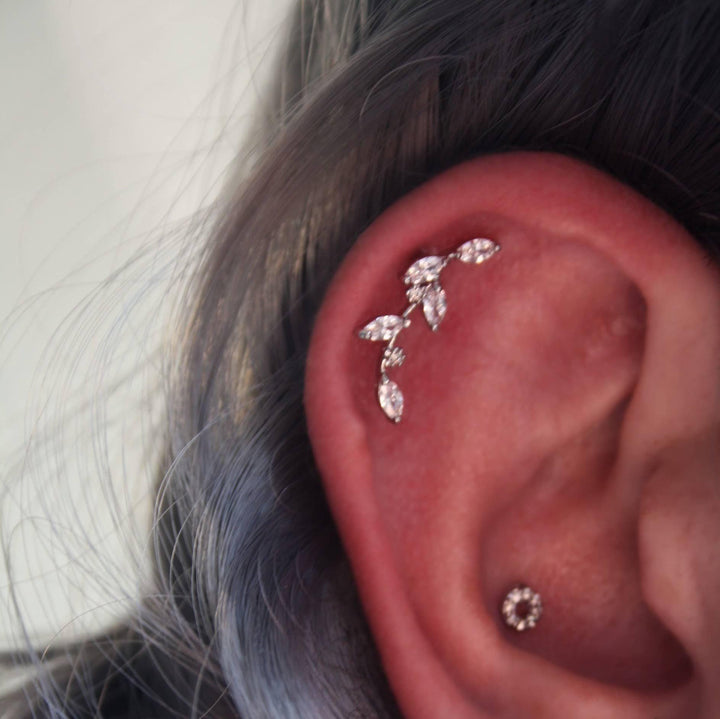 Dainty Leaf Cartilage Piercing Earrings - EricaJewels