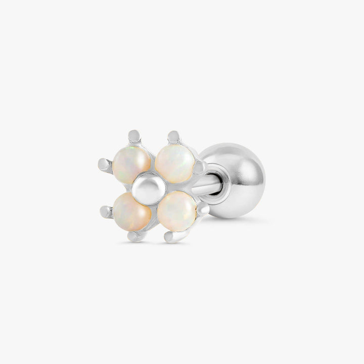 White Opal Lotus Earrings - EricaJewels