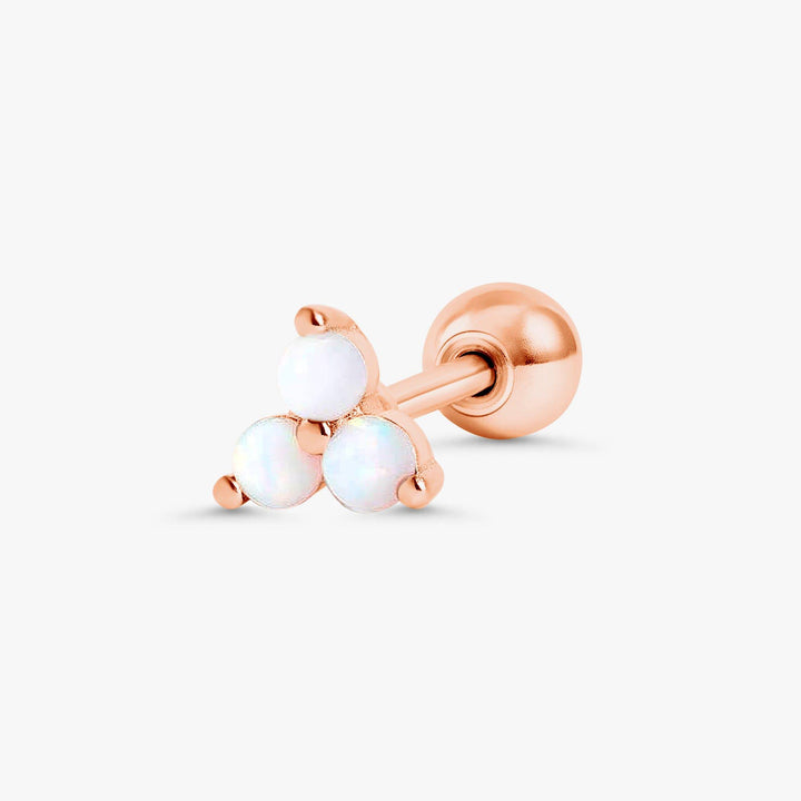 White Opal Three Leaf Cartilage Piercing Earring-EricaJewels