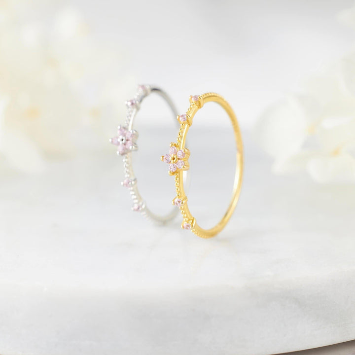 Pink Engagement Rings | Pink Flower Ring