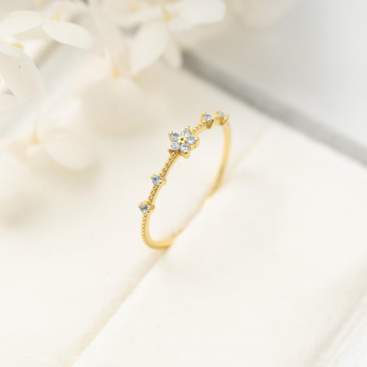 Blue Topaz Gold Ring | Blue Topaz Promise Ring