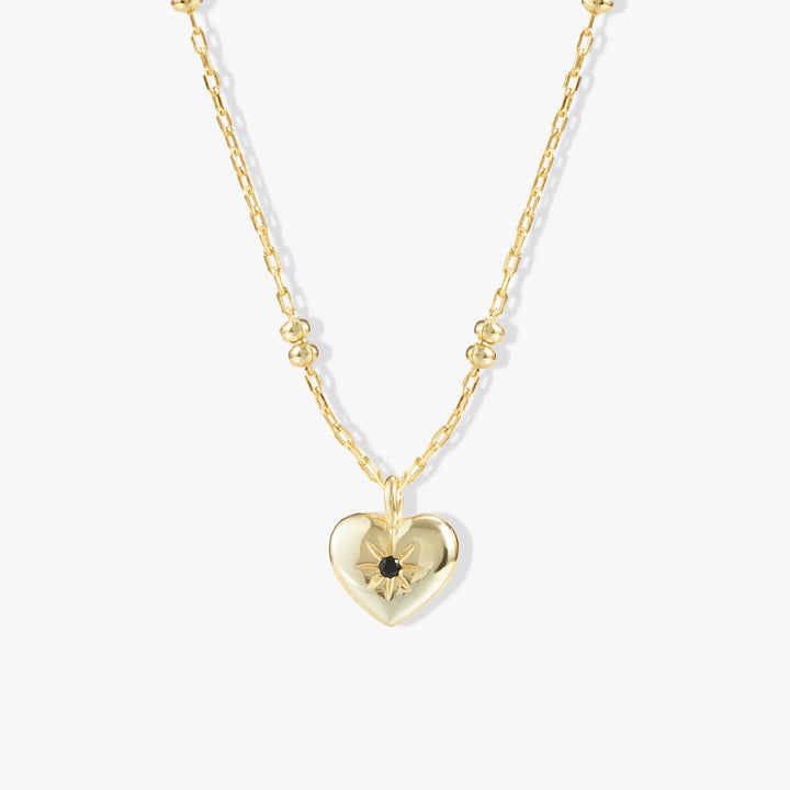 Black 3A CZ Vintage Heart Necklace | Legacy of Love
