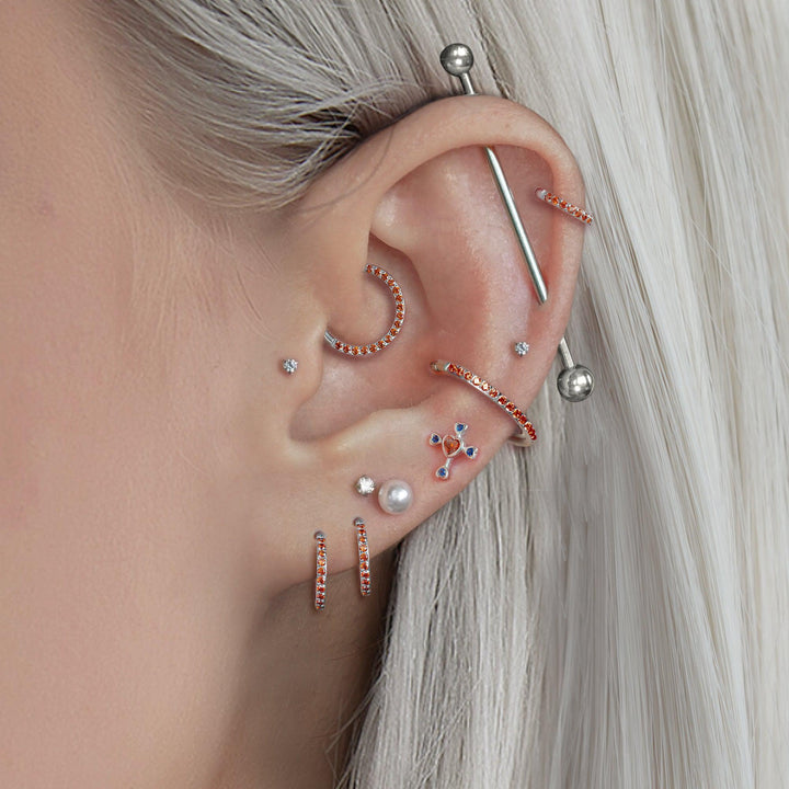 Garnet Hoop Earrings - Erica Jewels