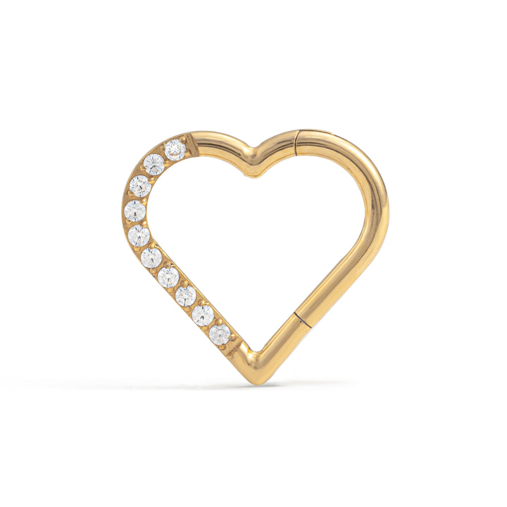 Heart Shape Crystal 3A CZ Daith Jewelry & Septum Rings-Left And Right-EricaJewels