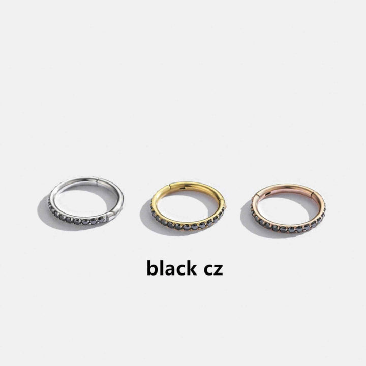 Multiple Sizes Black 3A CZ Cartilage Hoop 16g-EricaJewels