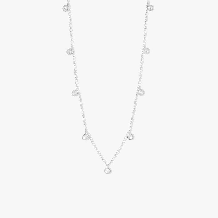 Dainty Crystal 3A CZ Bezeled Eternity Collar Necklace-EricaJewels