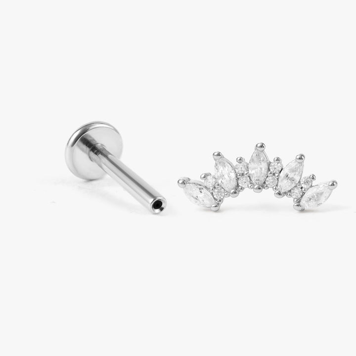 crown silver flat back Stud earrings