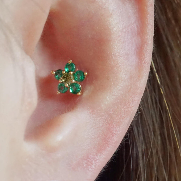 emerald earrings gold