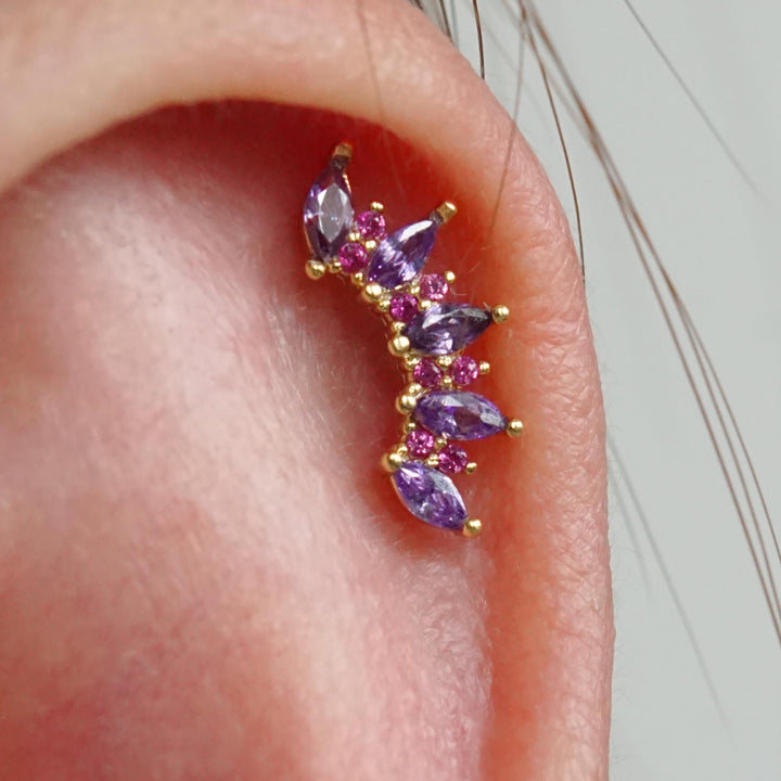 crown stud helix earring