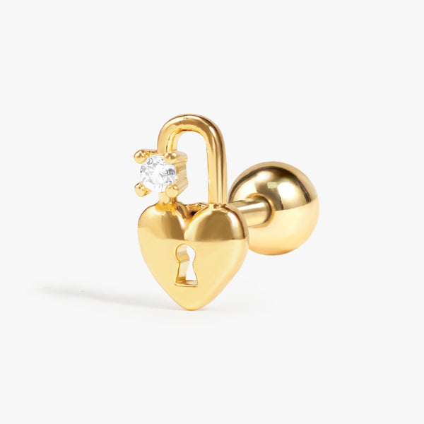 Color_Gold;Bar Type & Materials_Labret (Titanium);heart earrings