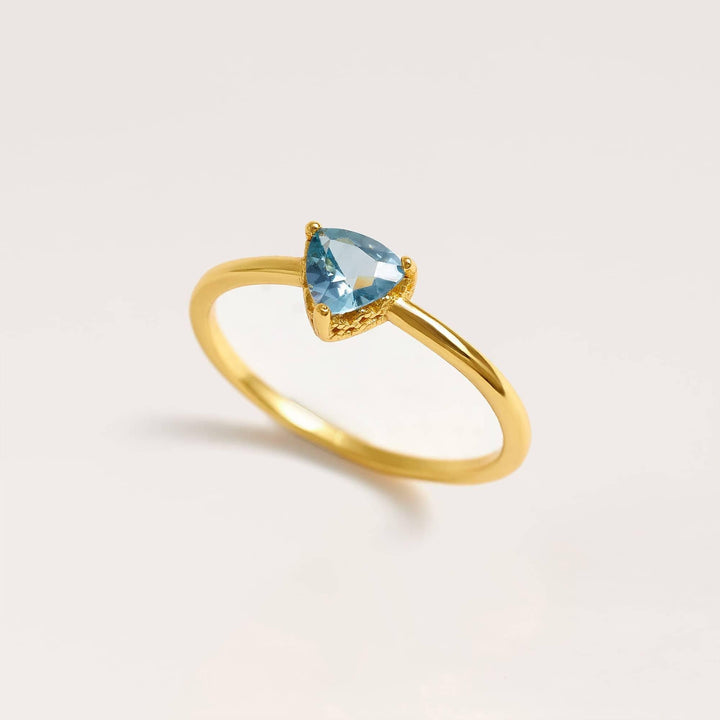 14k Gold Teardrop Aquamarine Ring - EricaJewels