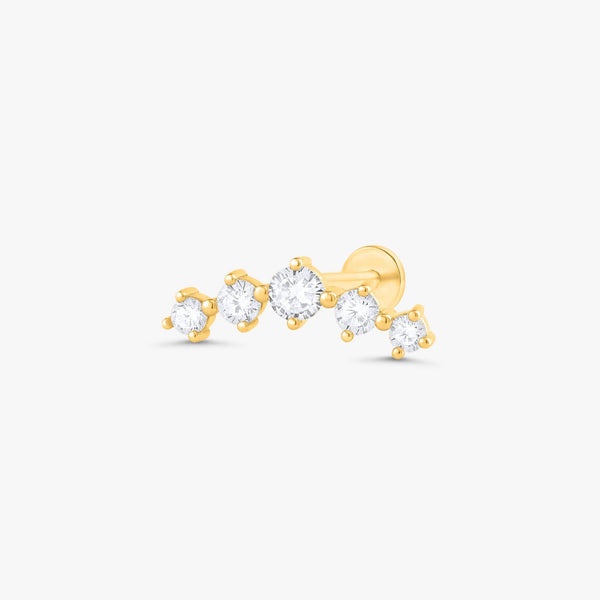 Color_Gold,Bar Type & Materials_Labret (Titanium);Curved White CZ Earrings - EricaJewels