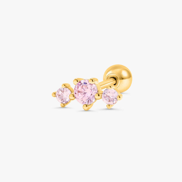 Mini Pink Trinity Helix Piercing 16g 18g 20g - EricaJewels