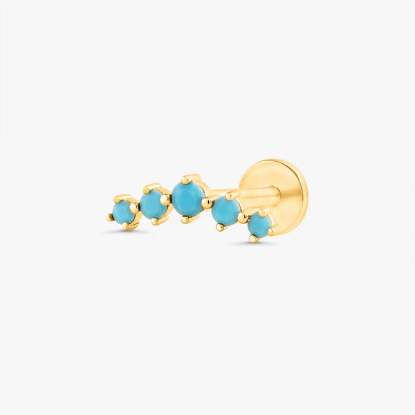 Color_Gold,Bar Type & Materials_Labret (Titanium);Turquoise Earring - EricaJewels
