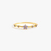 Dainty Amethyst Purple 3A CZ Flower Thin Ring