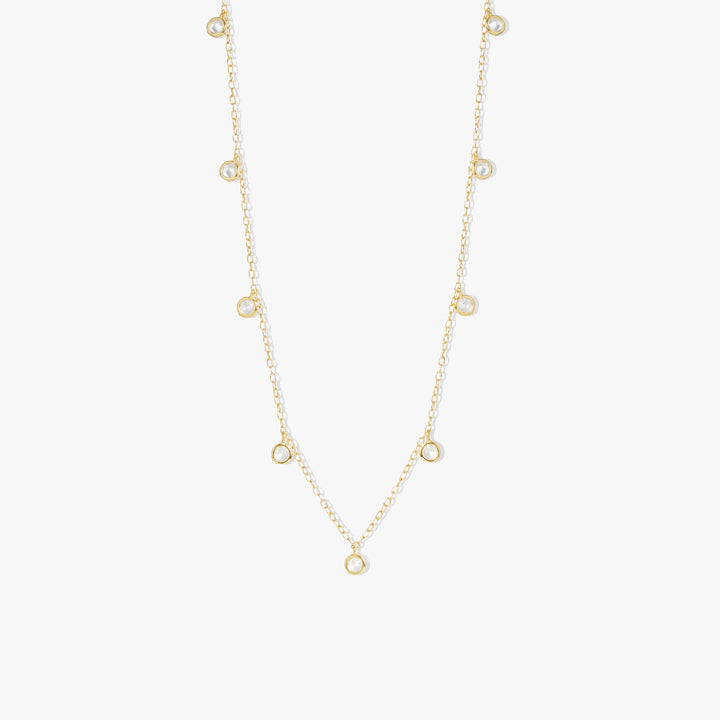 Dainty Crystal 3A CZ Bezeled Eternity Collar Necklace