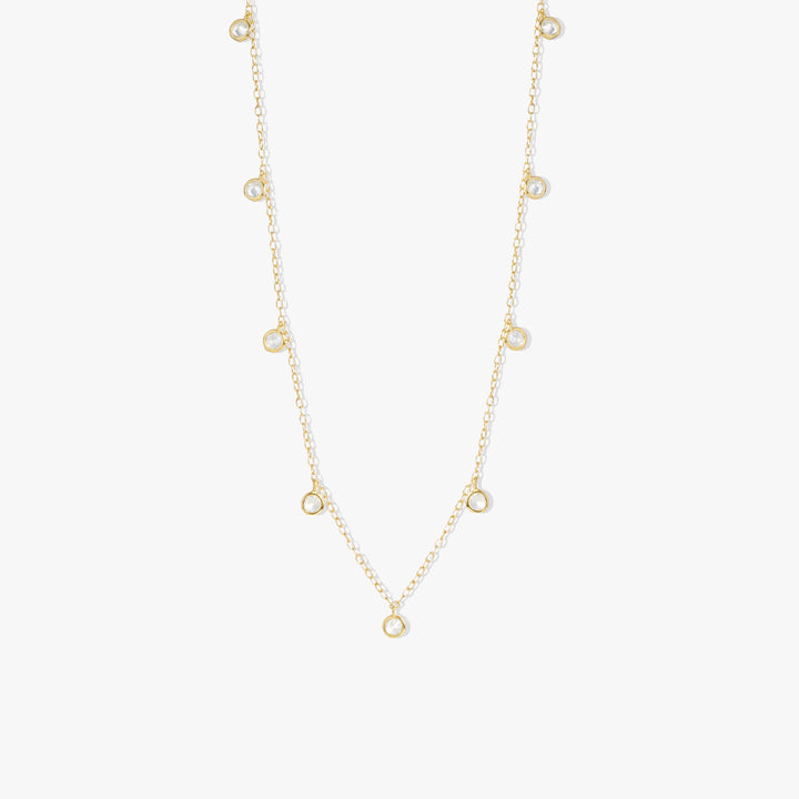 Dainty Crystal 3A CZ Bezeled Eternity Collar Necklace