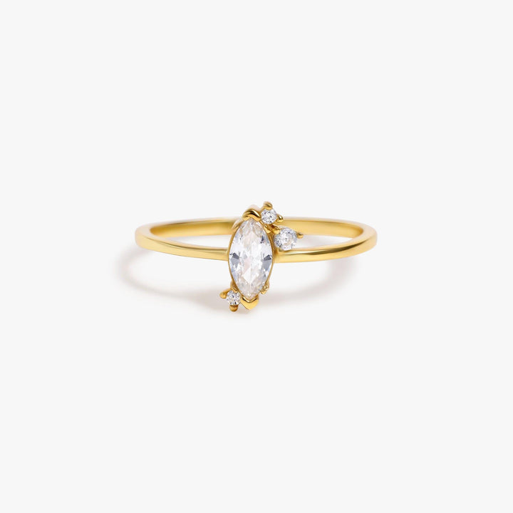 Dainty Crystal 3A CZ Marquise Promise Ring