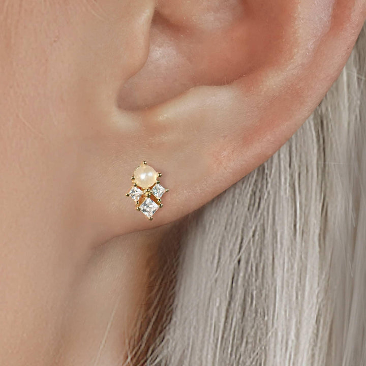 Screw Back Pearl Earrings | Imitation Pearl Earrings - EricaJewels