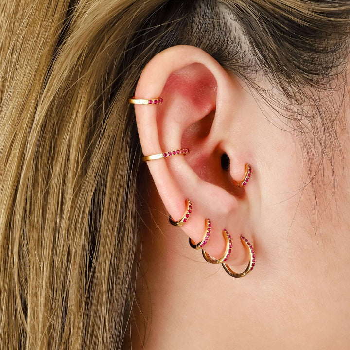 Ruby Hoop Earrings & Huggie Earrings - EricaJewels