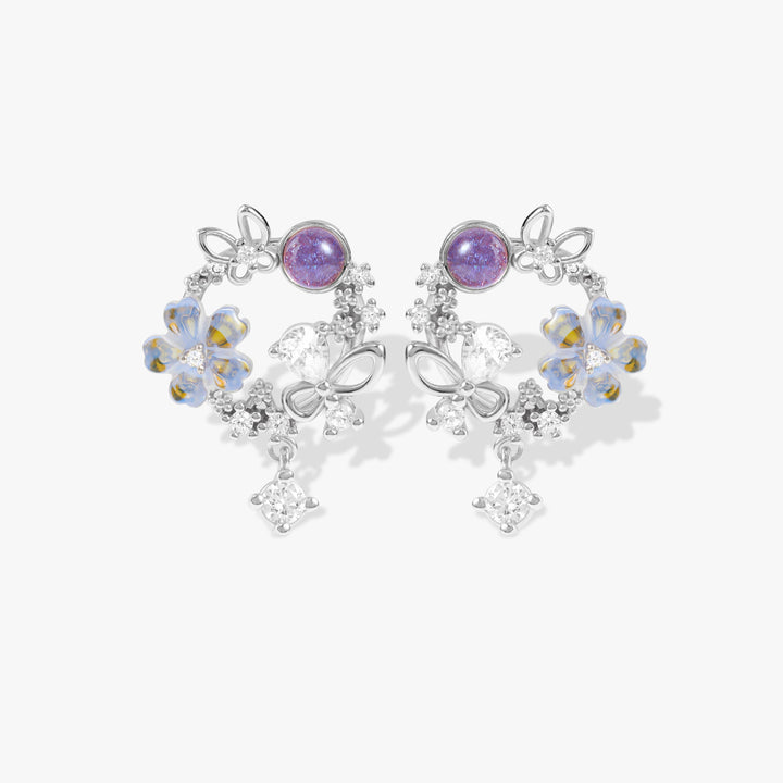 Aurora Cherry Blossom Butterfly Stud Earrings