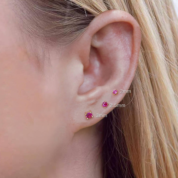 Ruby Stud Earrings & July Birthstone - EricaJewels