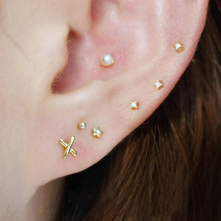 X Shape Screw Back Earrings - EricaJewels