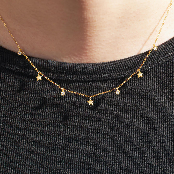 Crystal And Little Star Necklace