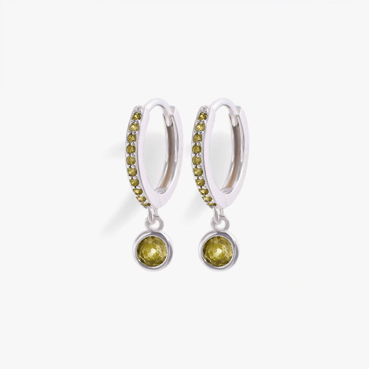 August Birthstone Earrings | Peridot Hoop Earrings - EricaJewels