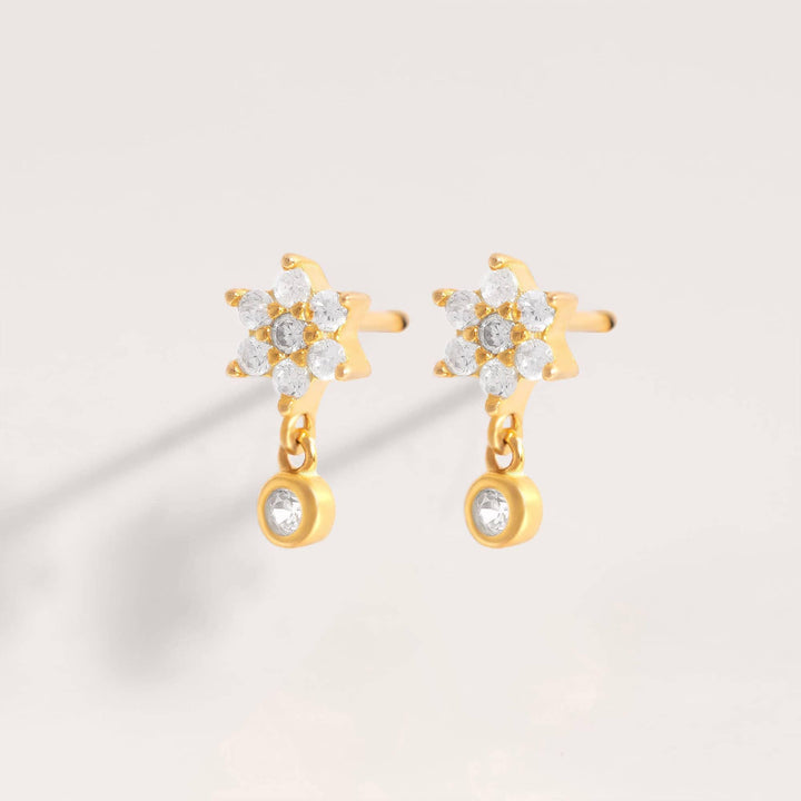 Diamond Flower Earrings - EricaJewels