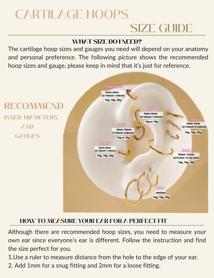 cartilage hoop size guide