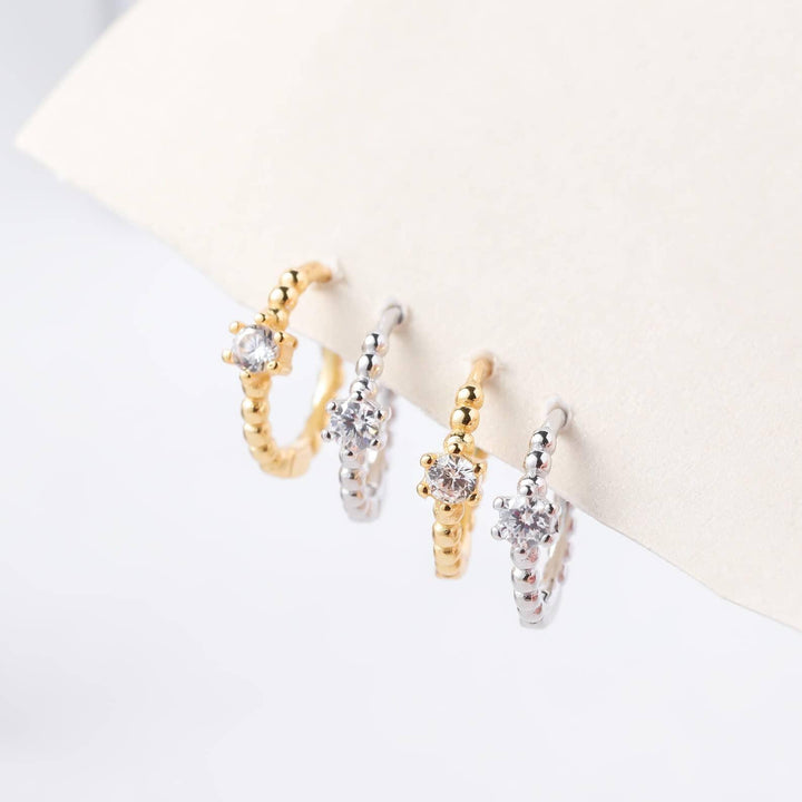 White Diamond Hoop Earrings for Women - EricaJewels