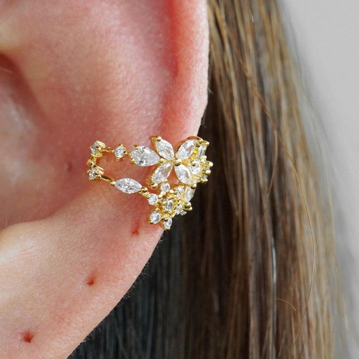 Dainty Flower Cuff Earrings