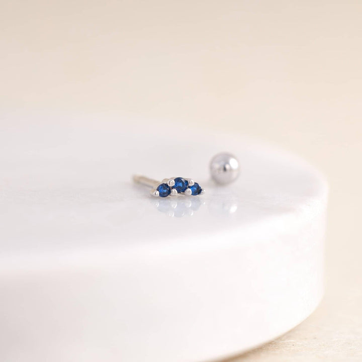 Sapphire Earrings | Blue Helix Earring - EricaJewels
