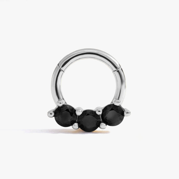 Black Spinel Jewelry | Daith Hoop Earring - EricaJewels