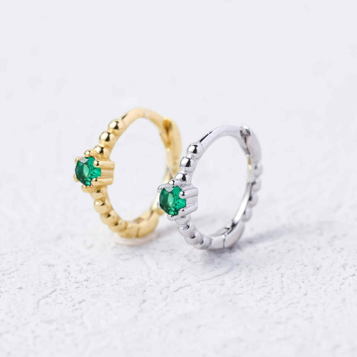 Emerald Earrings | Hoop Earrings - EricaJewels