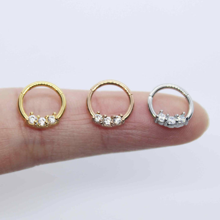 Diamond Gold Daith Earrings - EricaJewels