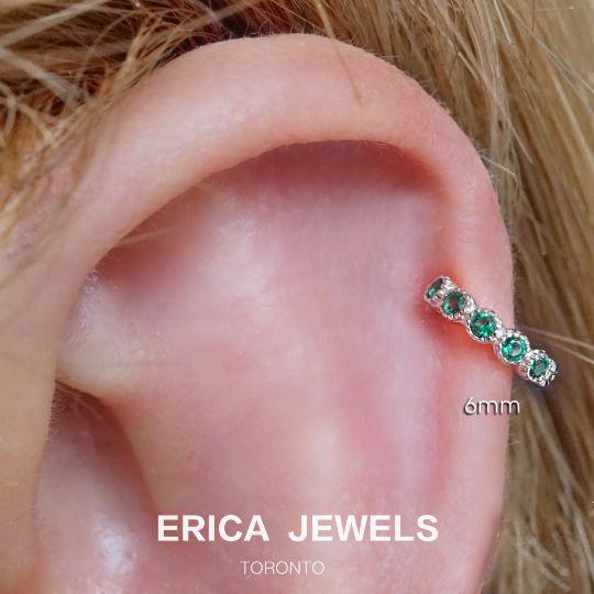 Emerald Green Hoop Earrings & Huggie Earrrings - EricaJewels