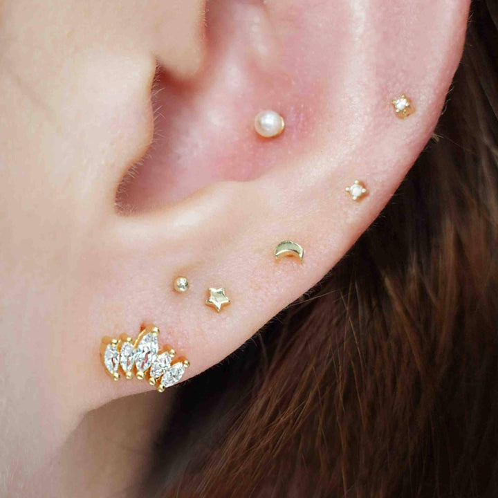 Kings Crown Piercing Earrings - EricaJewels
