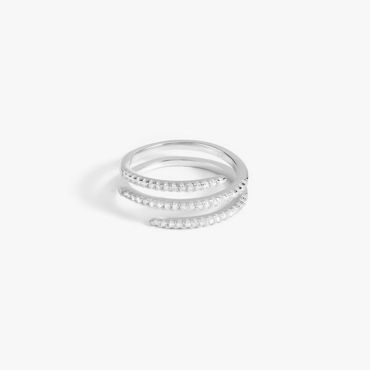 Crystal 3A CZ Thumb Spiral Ring | Adjustable Ring