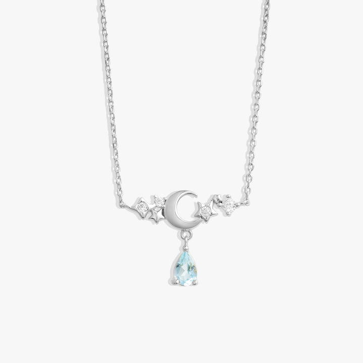 aquamarine moon pendant necklace