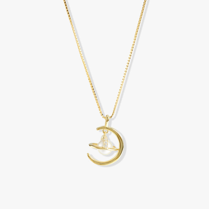 Dinty Pearl Pendant Necklace | Explore to the Moon