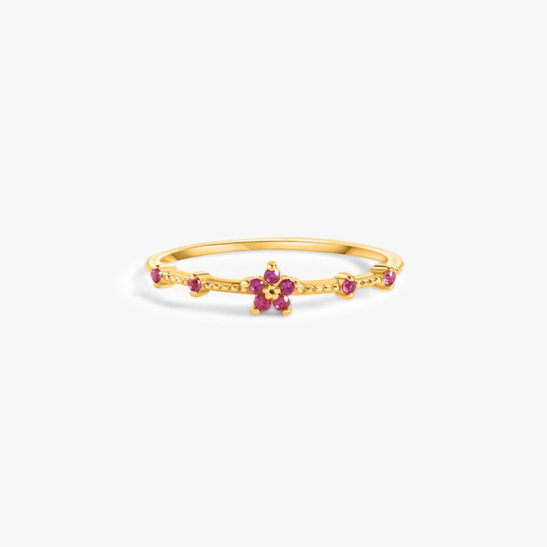 Ruby Gold Ring | Dainty Ruby Ring - Erica Jewels