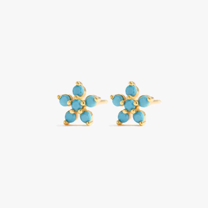 Dainty Turquoise Flower Stud Earrings