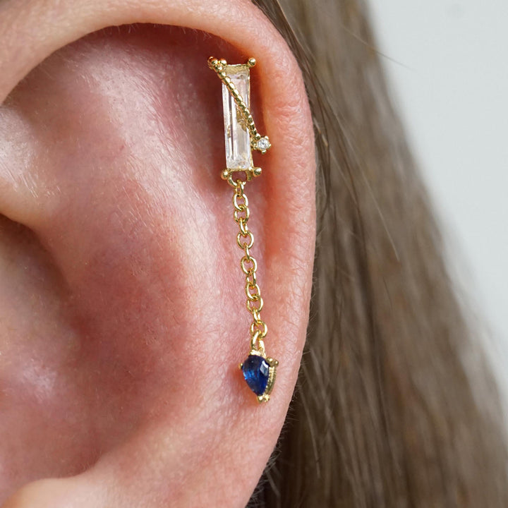 sapphire drop earrings