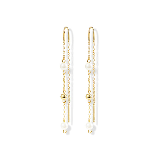 Dangly Pearl Threader Earrings | Chain Earrings
